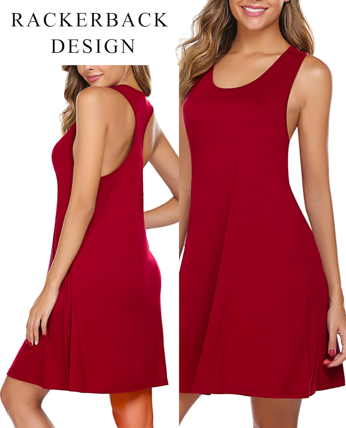 Avidlove Sleepwear for Women Tank Nightgown Chemise Racerback Sleeveless Sleep Dress - Image 4