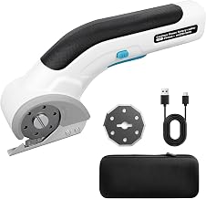 2000mAh Cordless Electric Scissors with Safety Lock, Electric Scissors for Fabric Leather Cardboard Plastic, Electric Carton Cutter for Sewing DIY Craft Home