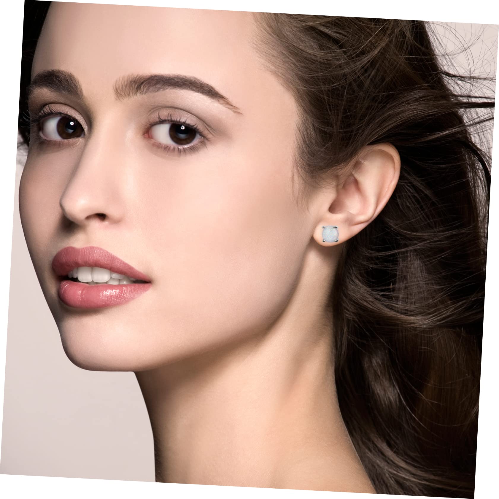 SOIMISS 6 Pares Aretes de ópalo aretes para mujer pendientes de ópalo de mujer pendientes de fiesta rosa estéticos joyas para perforar la oreja cobre