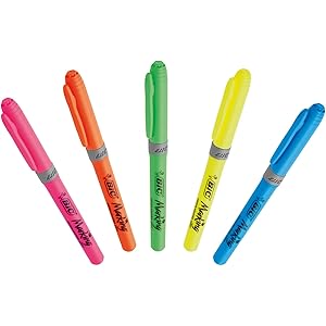BIC Highlighter Grip Pens - Blue, Box of 12 BIC Highlighter Grip Pens - Blue, Box of 12