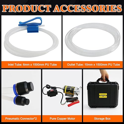 Miniatura 6 de Juego de bomba de transferencia de aceite portátil de 12V 100W, bomba de transferencia de fluidos de 1-4Lmin para aceite de motor, aceite de