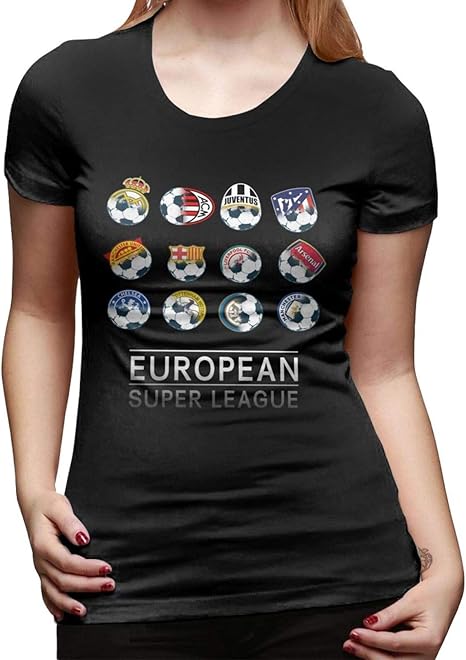 European Super League Women's Crew T-Shirt Short Sleeve T Shirts Tee Black Medium : Amazon.ca 