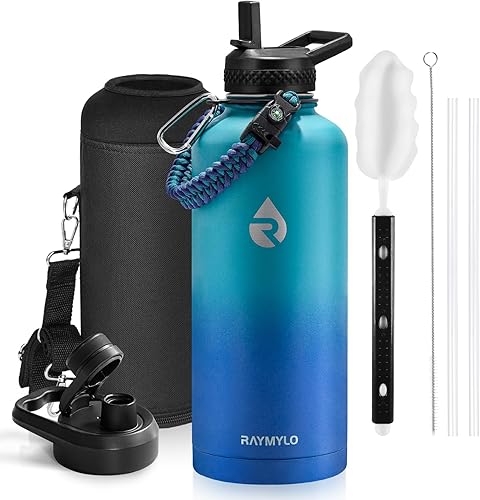 Miniatura 39 de Botella de agua aislada de 24 onzas, de acero inoxidable con triple pared al vacío (fría durante 48 horas, caliente durante 24 horas), a prueba de