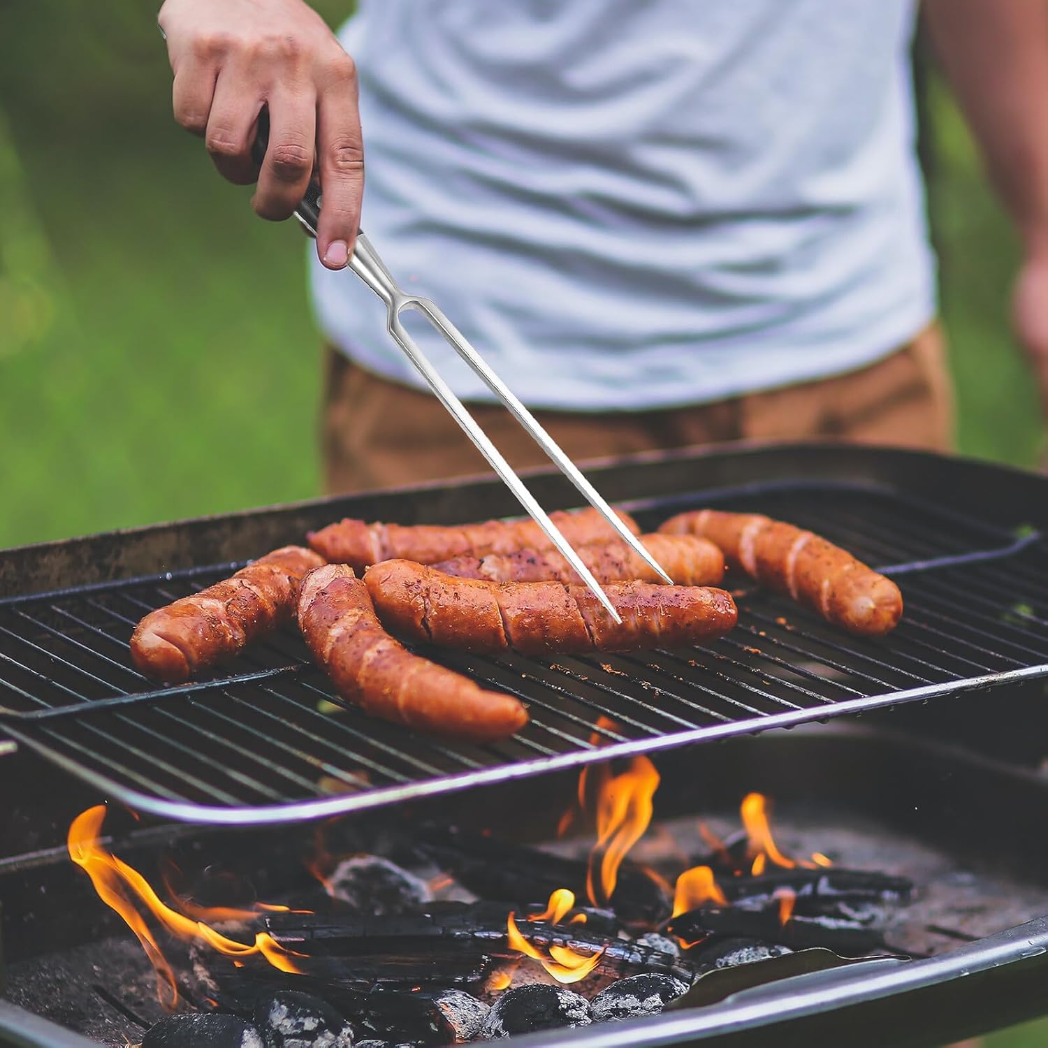 Stainless Steel Carving Fork for Barbecue Picnic Meat Serving