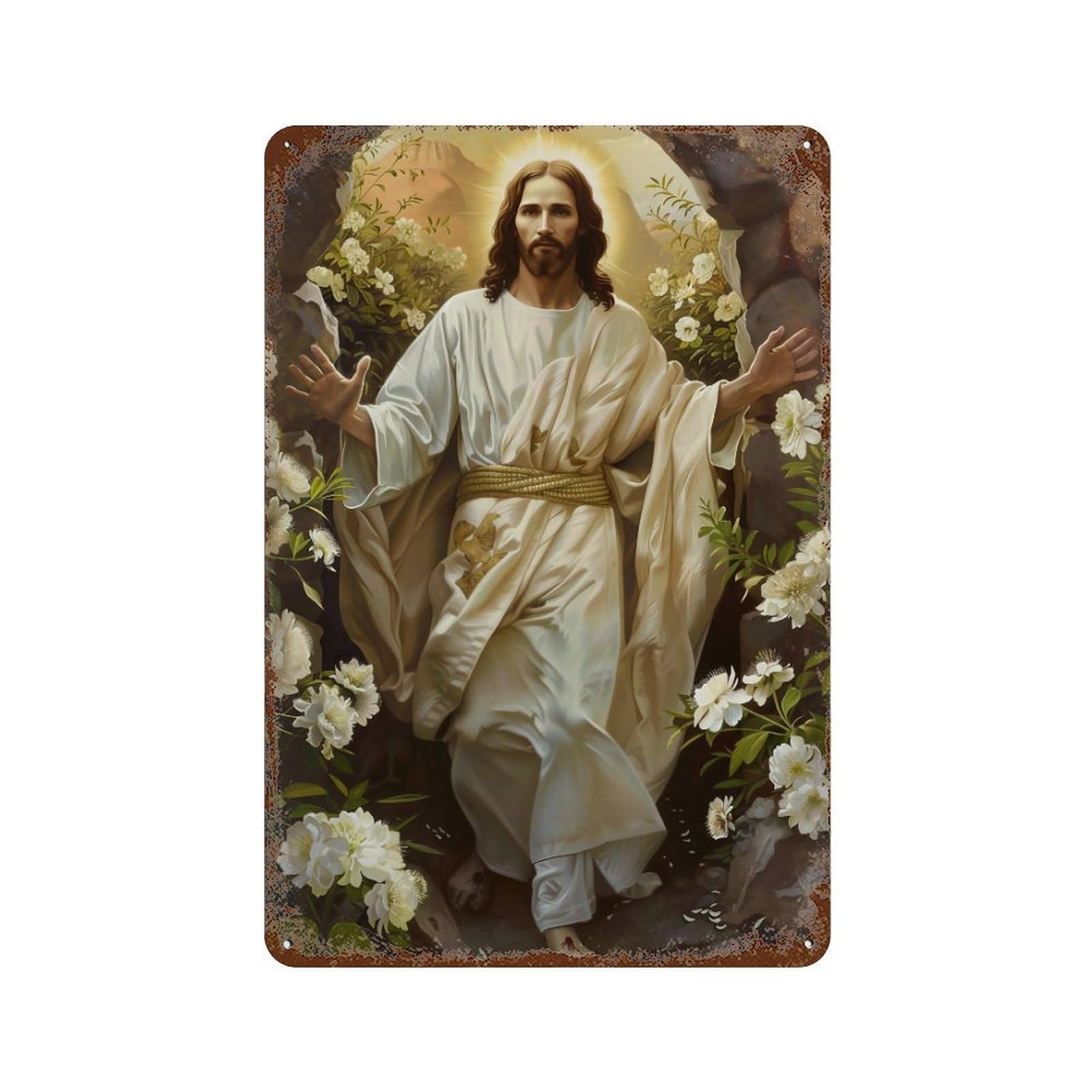 FHUYEURHRY Resurrection of Jesus Christ 01 Wall Decor Retro Iron Vintage Art Metal Tin Sign Poster Modern Home Cofffee Club Art Bar Shop Decorations Style-31 30x20cm
