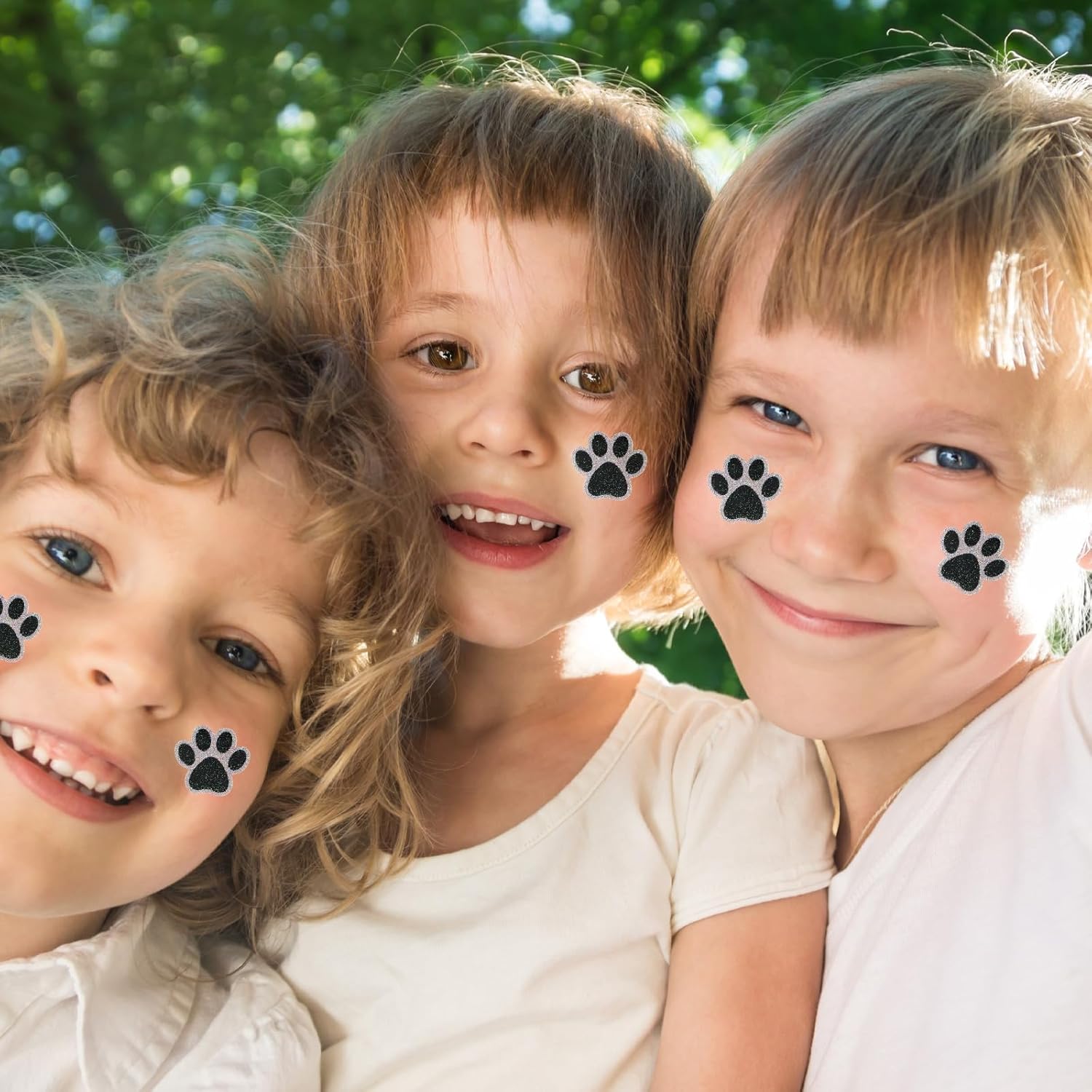 Blulu 25 Sheets 200 Pcs Glitter Paw Print Tattoos Temporary Glitter Dog Paw Print Face Tattoos Dog Stickers Removable for Cheer Patrol Women Face Body Arm House Party Supplies(Black) - Image 8