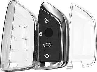 kwmobile Car Key Case Compatible with BMW 3-Button Smart Key Car Key – Key Cover Silicone Cover – Transparent