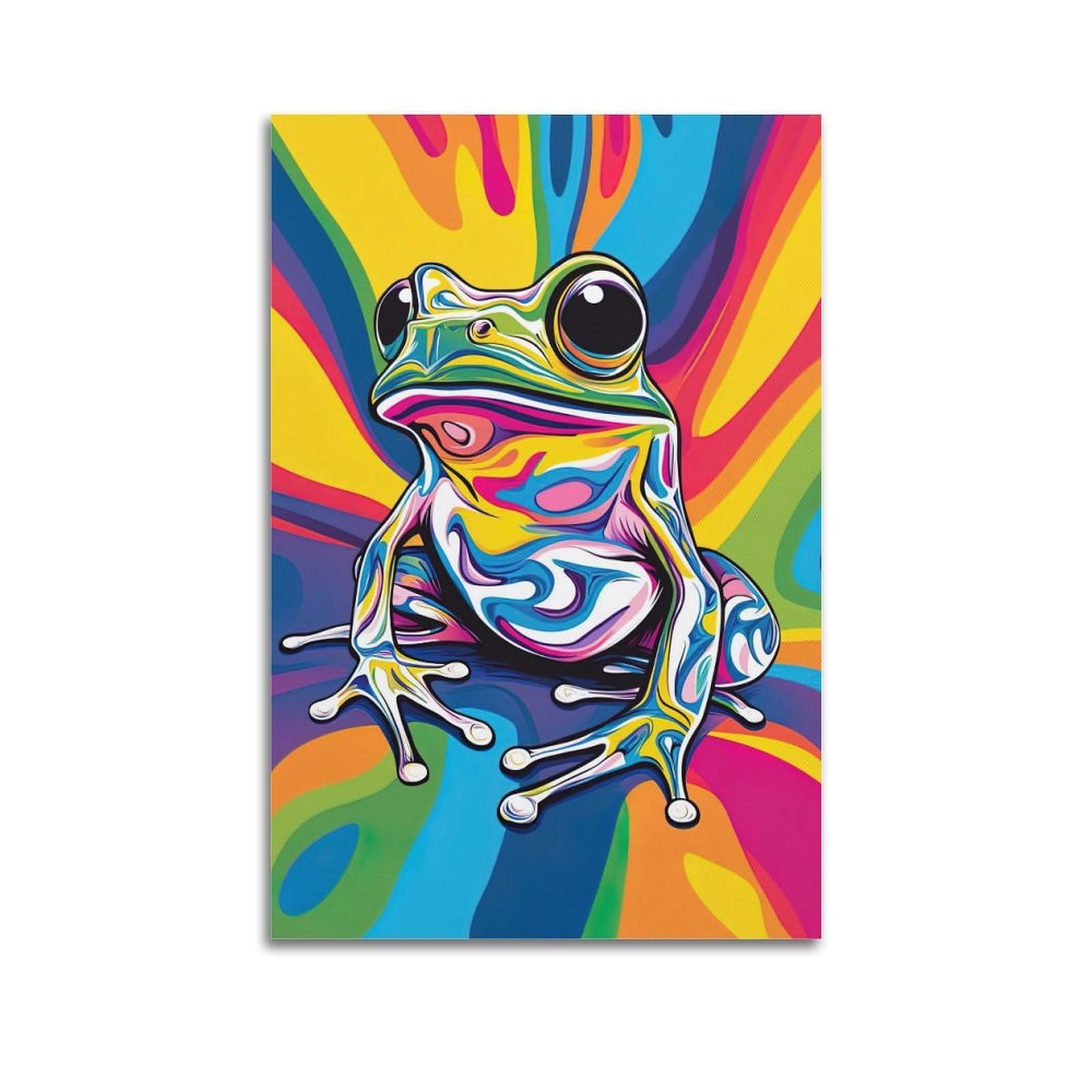 HUIYHB Animal Artwork Poster Colourful Frogs Poster Decorative Painting Canvas Wall Posters And Art Picture Print Modern Family Bedroom Decor Posters 20x30inch(50x75cm)