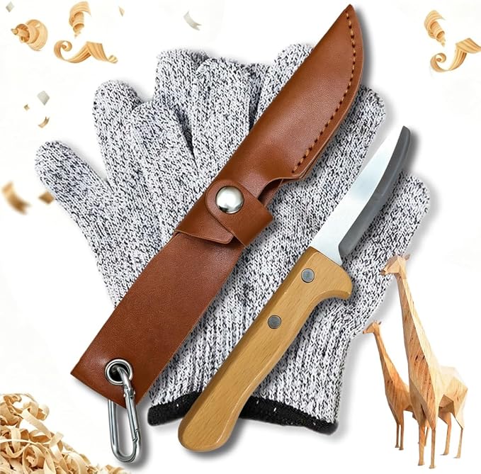 Ruschen Kinder-Schnitzmesser Set with Protective Glove