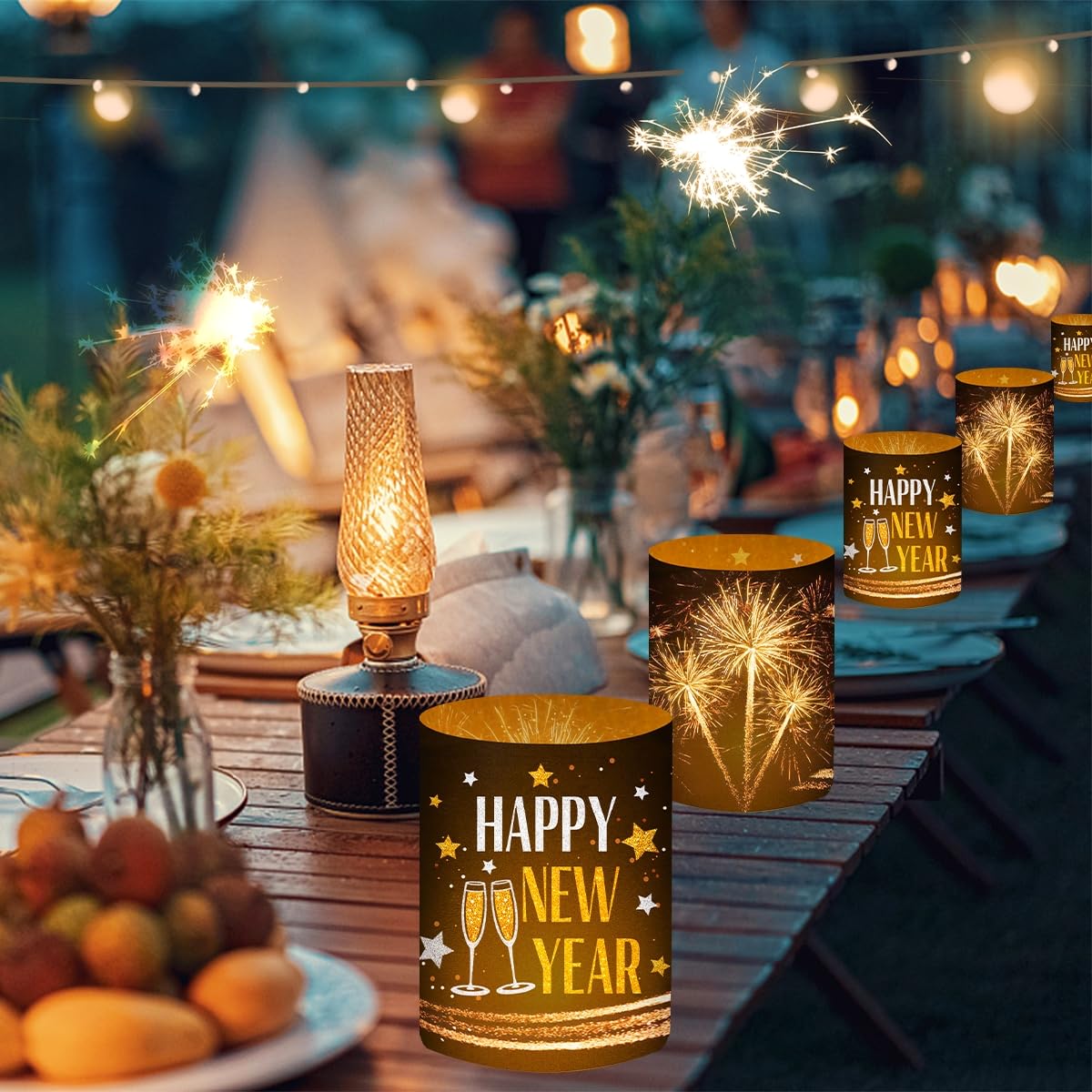 12 Portacandele Da Tavolo Per Capodanno 2025 – Decorazioni Per Feste, Adatti A Lumini E Candele
