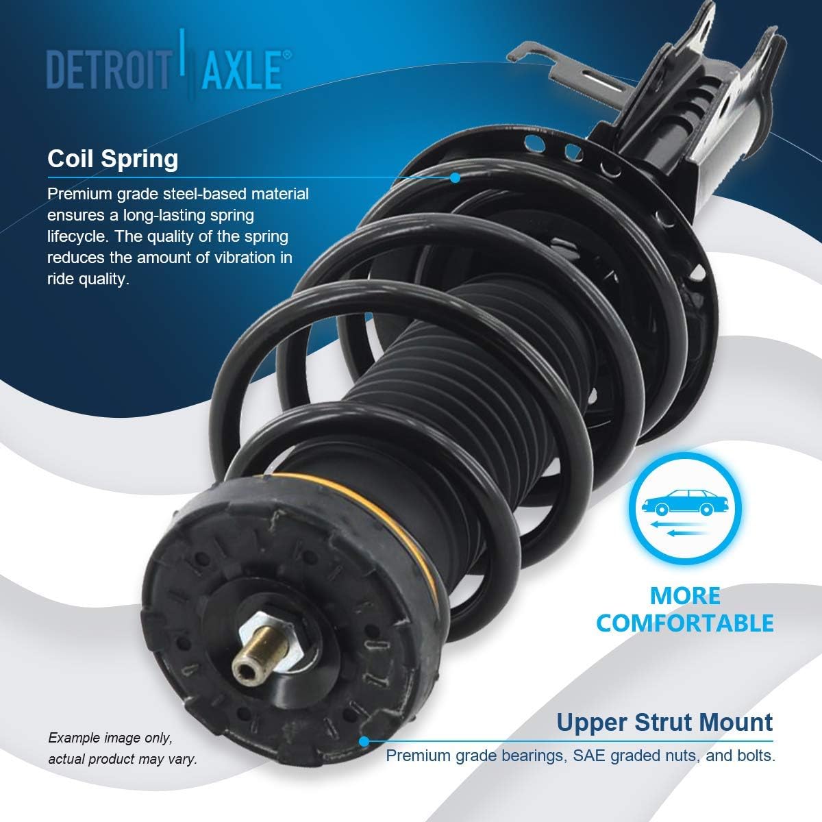 Detroit Axle - FWD Front Struts for Buick LaCrosse 2011-2016 2012 2013 2014 2015 2 Complete Ready Struts with Coil Spring Shock Replacement