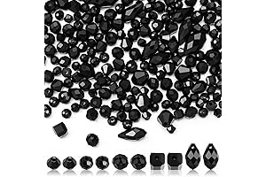 Kigeli 1280pcs Black Crystal Beads for Jewelry Making