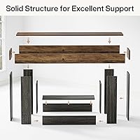 Vista 4 de Tribesigns 63" Console Table, Farmhouse 2-Tier Entryway Table with U-Shaped Base, Narrow Long Wood Sofa Table Behind Couch Table for Living Room