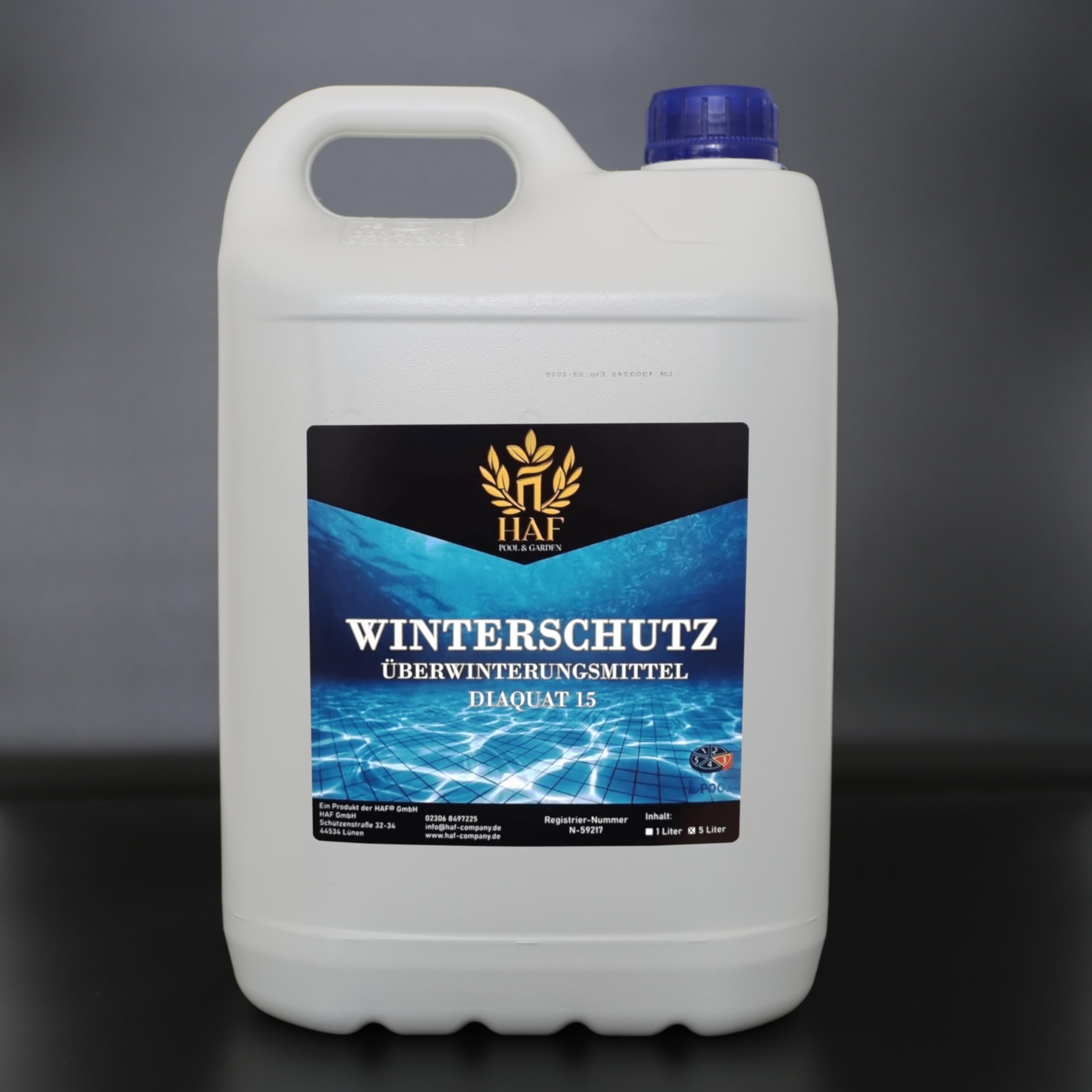 HAF® Pool Winterschutz 10 Liter | Überwinterungsmittel für Winterpflege von Schwimmbad und Pool | Überwinterungskonzentrat gegen Algen und Kalk - Qualität: Made in Europe - Menge: 2 x 5 Liter