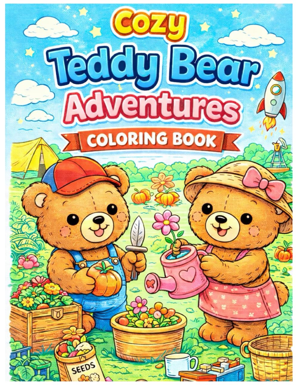 Cozy Bear Coloring Book: Cute Bear Cozy Coloring Book: Adorable Kawaii Bears – Art for Kids, Teens & Adults to Color and Enjoy! (Cozy Animals)