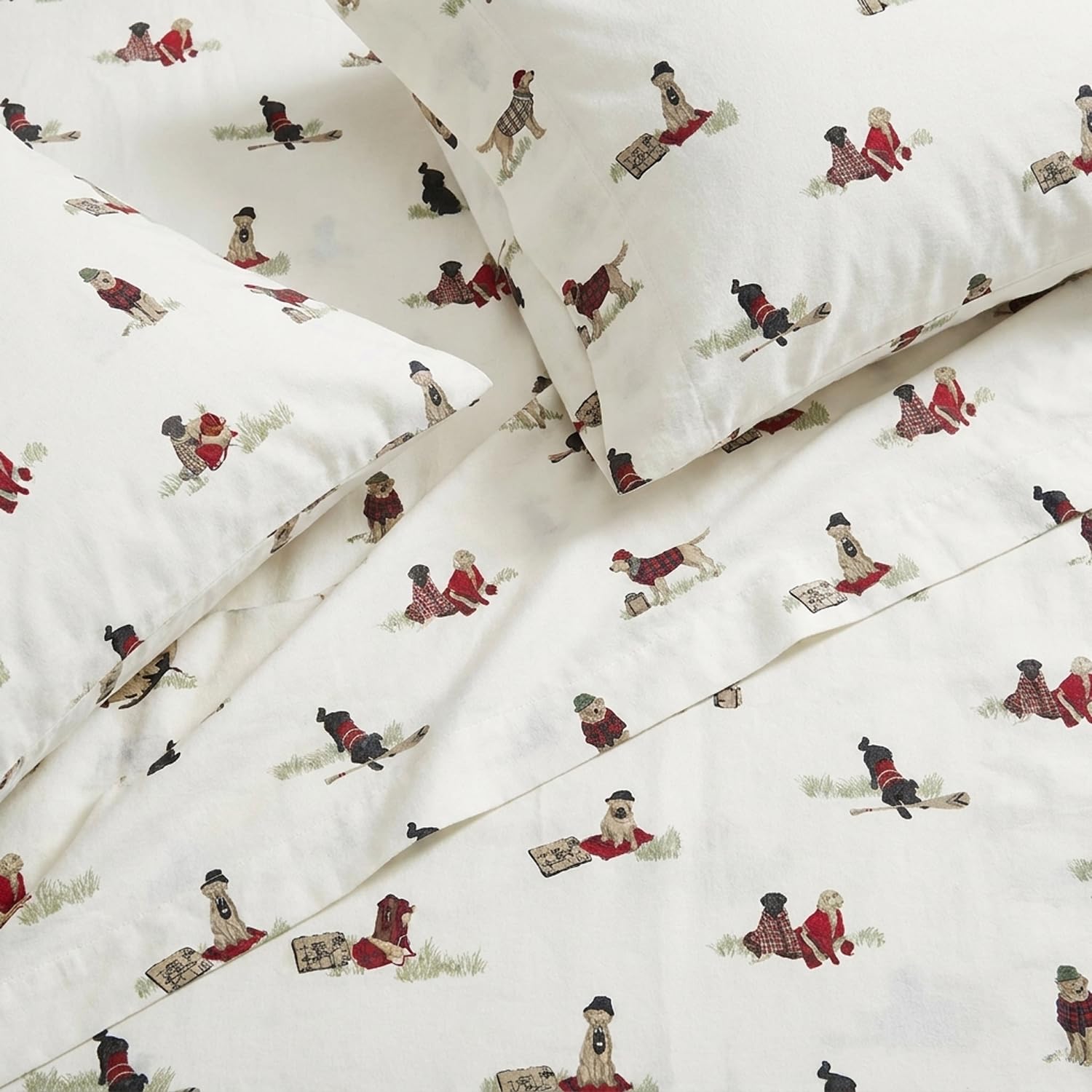 Eddie Bauer - Juego de sábanas tamaño Individual, Ropa de Cama de Franela de algodón cálido y Transpirable con Bolsillos Profundos, Cepillado para Mayor suavidad, decoración acogedora del hogar,