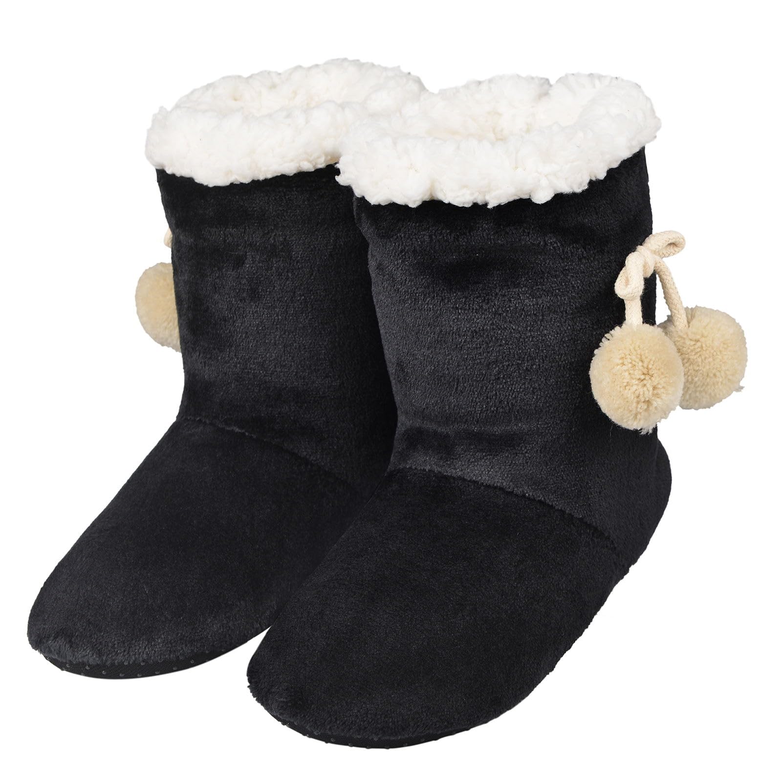 Harssidanzar Damen Rutschfeste Pantoffel Socken Winter Warme Weiche Hausschuhe Stiefel RL022EU