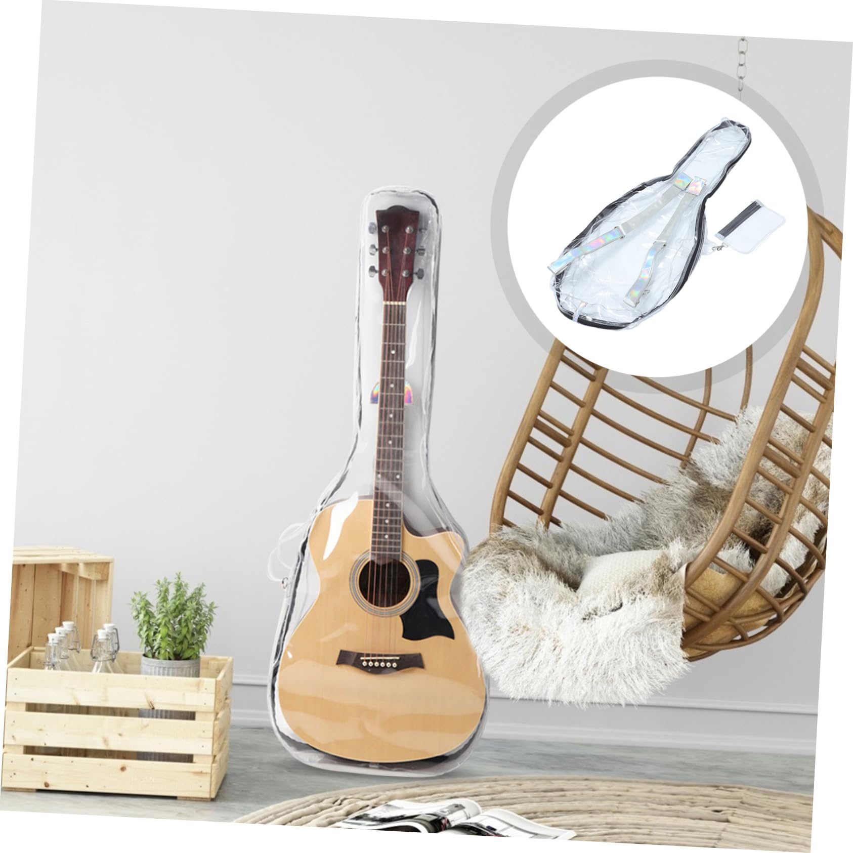 Toyvian 1 Szt Przezroczysta Torba Na Gitarę Wygodna Torba Na Gitarę Wodoodporny Plecak Podróżny Torba Organizator Na Torebkę Plecak Na Komputer Pokrowiec Na Gitarę Klasyczną Przenośny