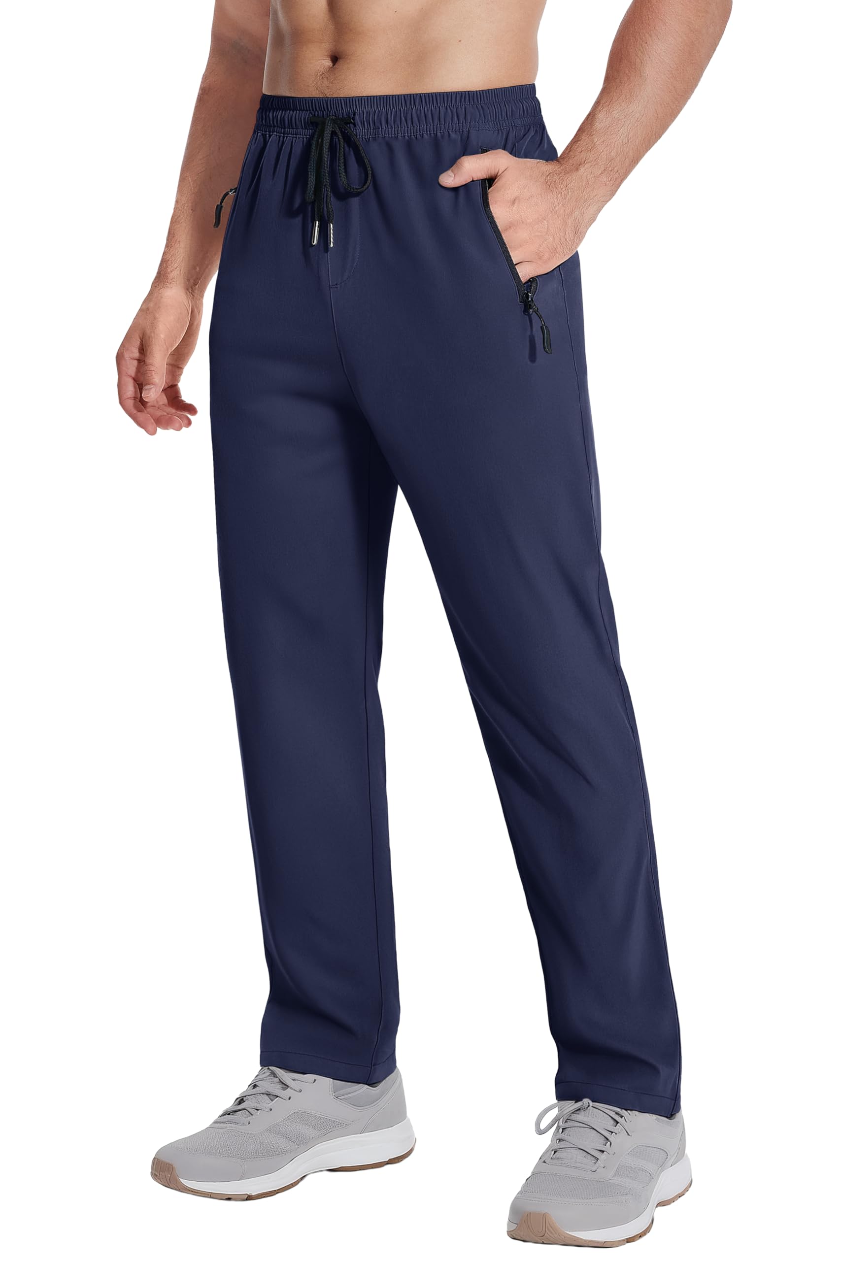 MAGNIVIT Sweatpants Track Pants Mens Athletic Stretch Pants with Zipper Pockets Quick Dry Joggers for Workout Running