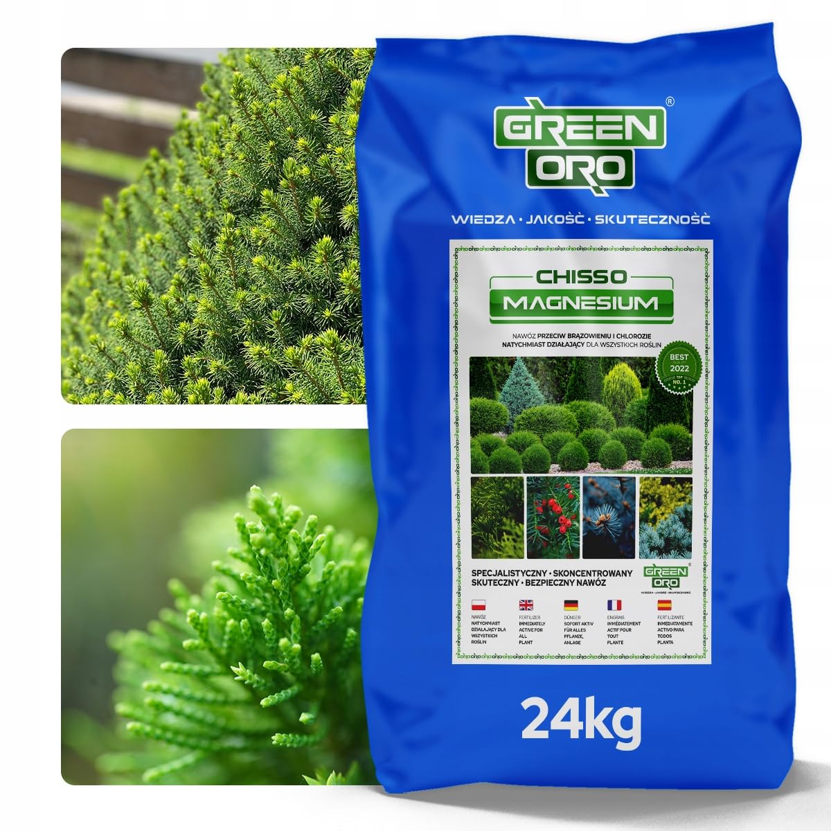 CHISSO MAGNESIUM 24KG Fertilizzante al magnesio contro l'ingiallimento per conifere come thuja e tasso