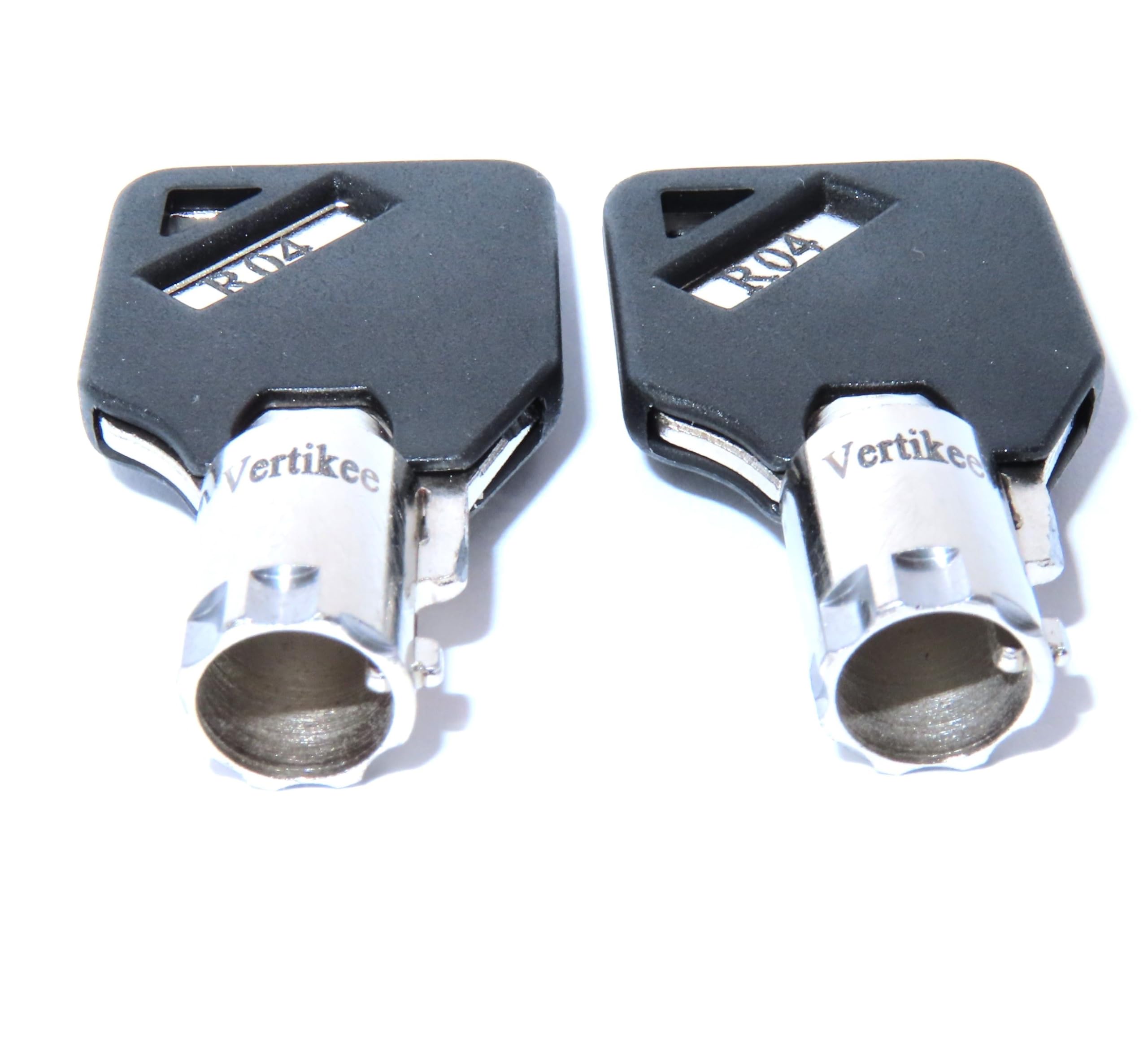 R07 Keys Compatible with Husky Milwaukee & Steel Glide R07 Tool Box Tool Chest Replacement Lock Keys, 2 Cut R07 Replacement Keys with Black Caps. Vertikee(TM)