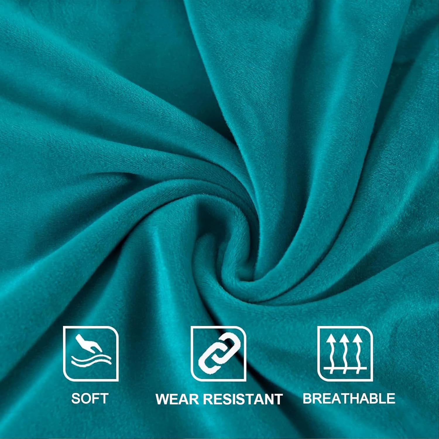 RV Dinette Cushion Covers Velvet Stretch Camper Seat Cushion Slipcovers Washable Loveseat Sofa Cover Furniture Protector for RV Car Bench (Teal)