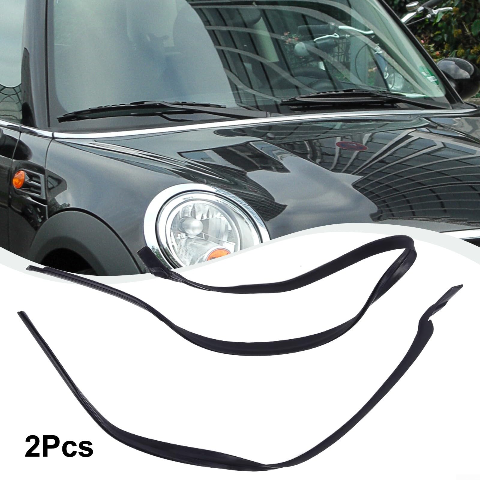 Parabrezza Parabrezza Guarnizione Anteriore Coppia Guida Sinistra per MINI R55/R56/R57 2006-2015 Nero Gomma Ricambio 51132751209