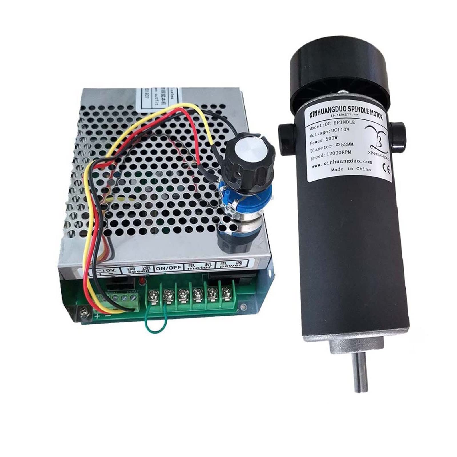 Mooilko Package 4 Air Cooled 0.5Kw Cnc Spindlemotor Kit Motor + Fan 500W Spindle Motor + Power Supply Speed Governor For Engraving Smooth Running(Package 4)