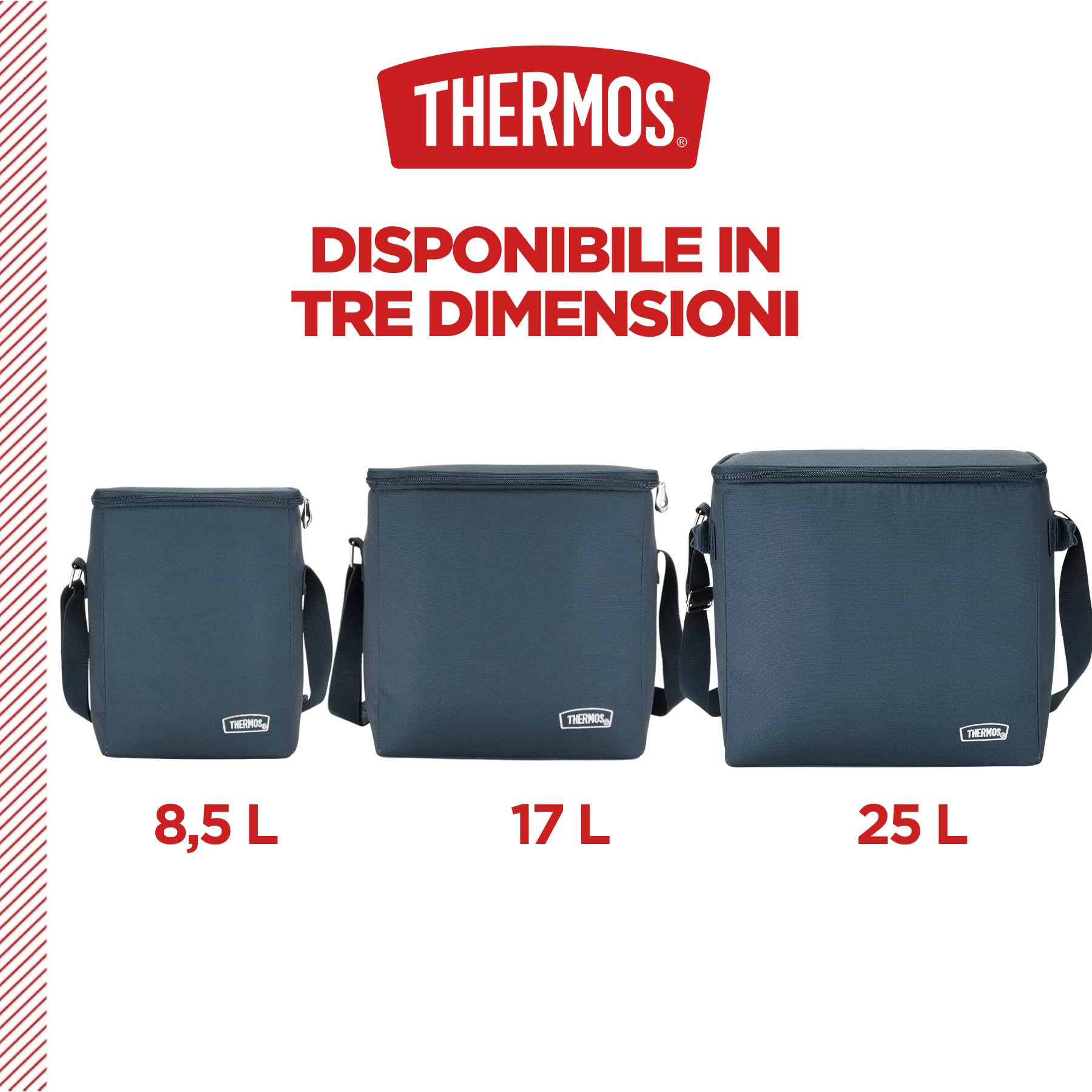 Thermos Eco Cool Borsa Termica Isotermica 36 Lattine 25L 35x27x32cm Blu | 7h freddo, tessuto in rPET, tracolla regolabile, Isolamento termico IsoTec, senza BPA, senza PVC, per picnic e mare
