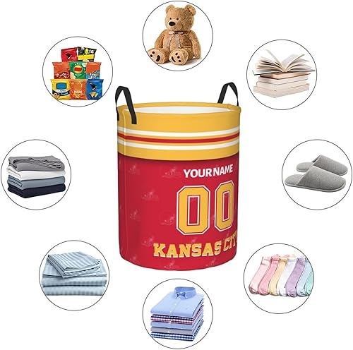 Miniatura 5 de Kansas City - Cesta de lavandería personalizada con número de nombre, cesta de almacenamiento plegable para dormitorio, baño, regalo para fanáticos