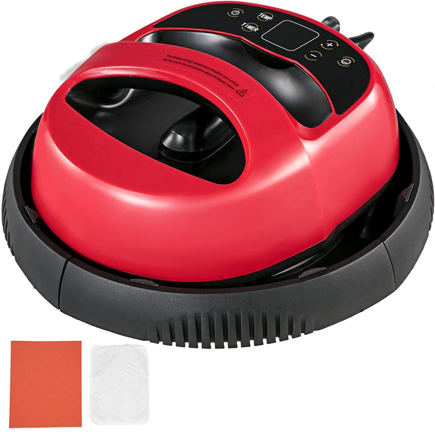 Portable 12" X 10" Digital Heat Press Heat Transfer Sublimation Easy Press Machine, 2 in 1 Transfer & Ironing Machine (Red)