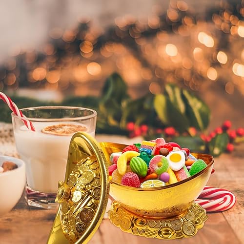 Miniatura 4 de Cabilock Caja de dulces de lingote dorado, decoración de Yuan Bao Feng Shui, caja de almacenamiento de diseño tradicional chino para bodas, fiestas,