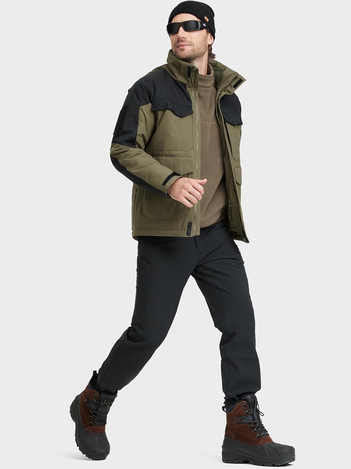 FREE SOLDIER Mens Snow Winter Boots for Men Warm Fleece Lining Winter Ski Shoes Waterproof Insulated Booties - Image 9