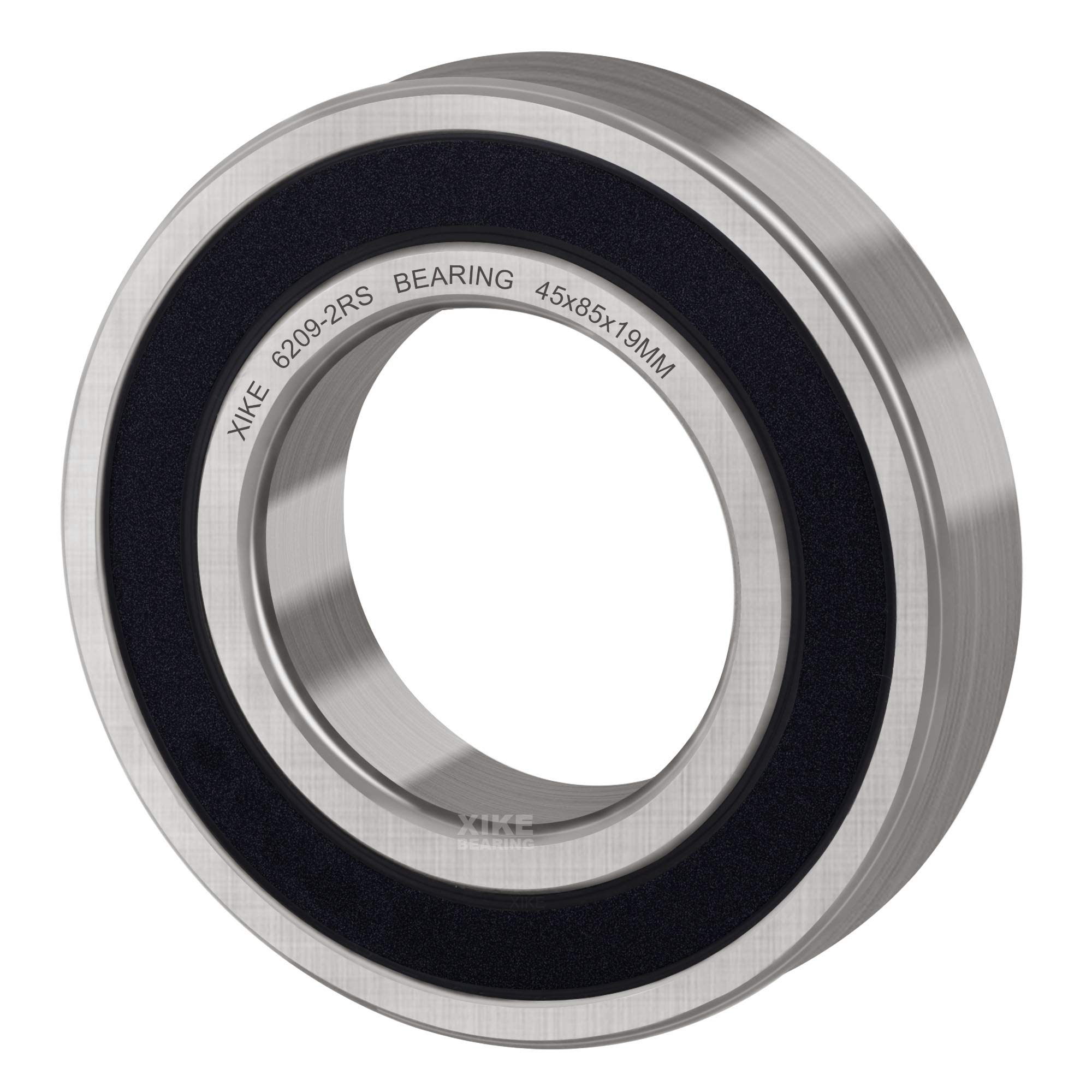 XiKe 6209-2RS Cuscinetti a sfera sigillati 45x85x19mm Acciaio cromato｜Pre-lubrificati｜Guarnizioni in Gomma｜6209RS Cuscinetti a sfere a gola profonda, 10 Pezzi.