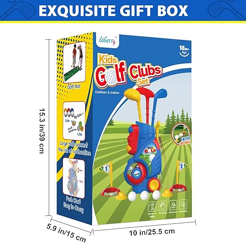Miniatura 8 de Liberry Juego de Golf para Niños Pequeños de 2, 3 y 4 años Niños Niñas, Juego Mejorado de Palos de Golf para Niños con Carrito, Tapete de Putting,
