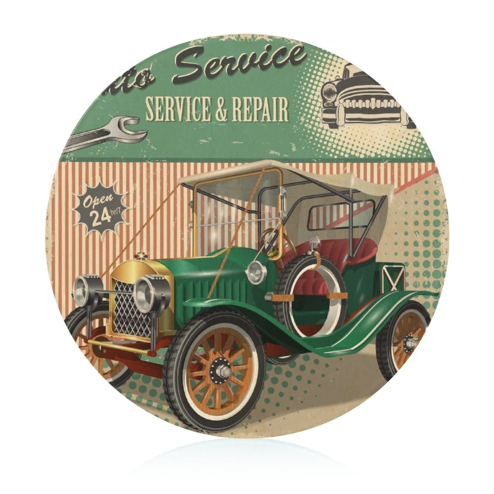 Planche à découper en verre rétro voiture cadeau idéal pour passionné de cuisine vintage