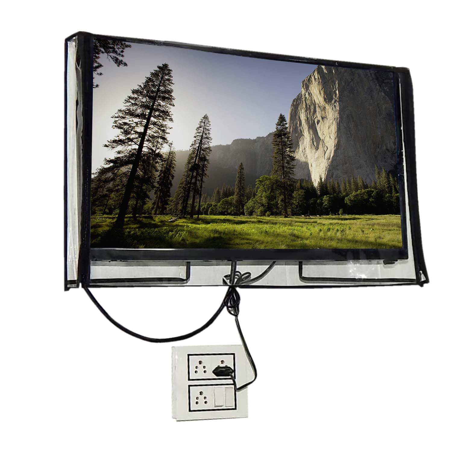 32-Inch LED TV Cover, Waterproof Dust Protection, Clear Protective Screen Guard with Two-Way Zipper, 81.3 x 73.7 cm-image-4