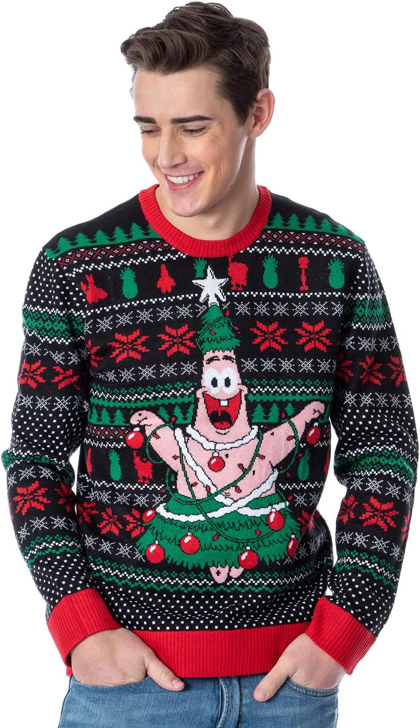 Nickelodeon Spongebob Squarepants Men's Patrick Christmas Tree Ugly Sweater  Holiday Knit Pullover (Medium) Multicolored : Clothing, Shoes u0026 Jewelry -  Amazon.com