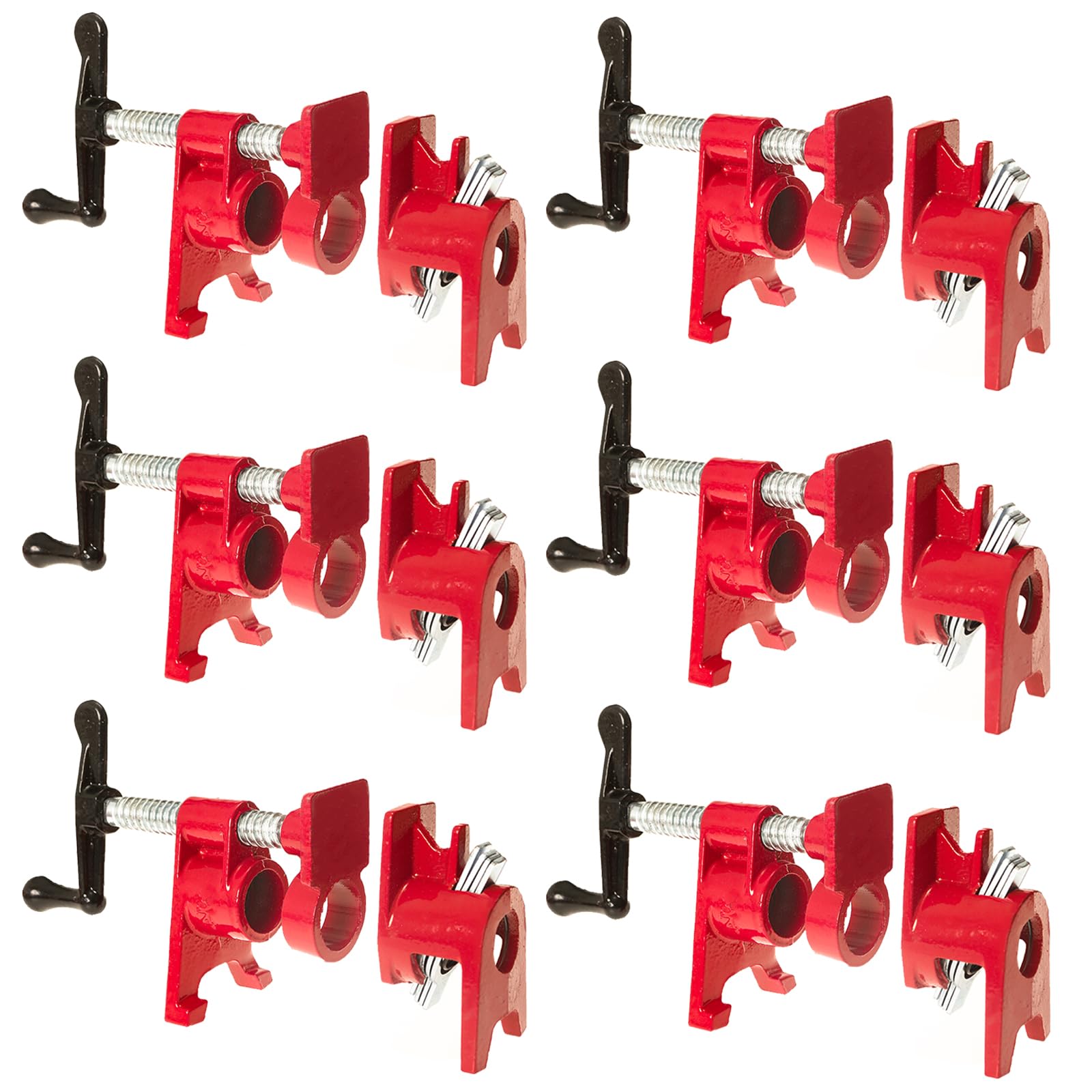 Abrazaderas de tubo de 3/4 pulgadas para carpintería, abrazadera de tubo resistente con diseño único de pie, abrazaderas de tubo de hierro fundido para carpintería, abrazaderas de madera para