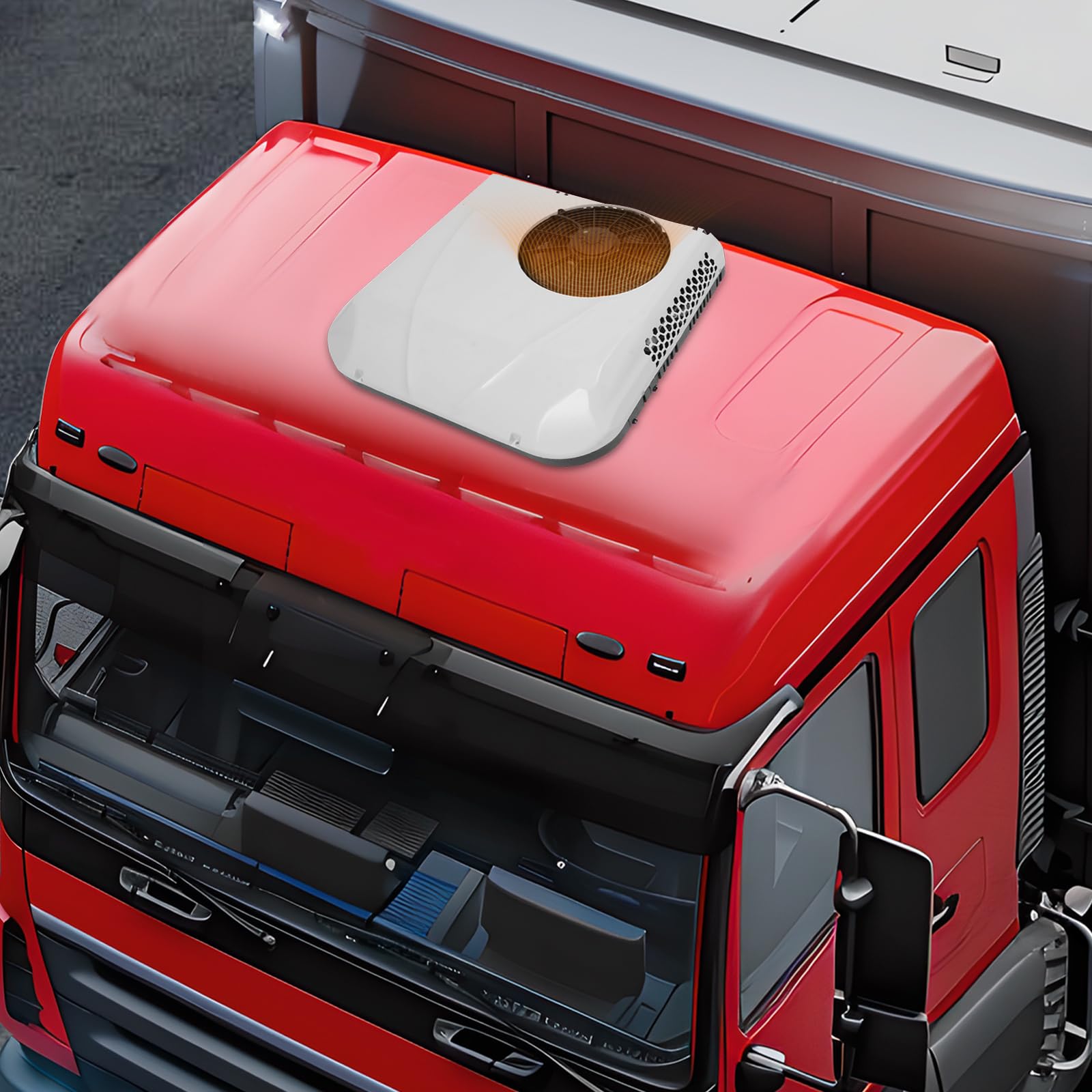 Aire acondicionado de techo ultrafino de 12 V, silencioso, eléctrico automotriz, unidad de aire acondicionado con calefacción y refrigeración, universal para caravanas, caravanas, camping, camiones y