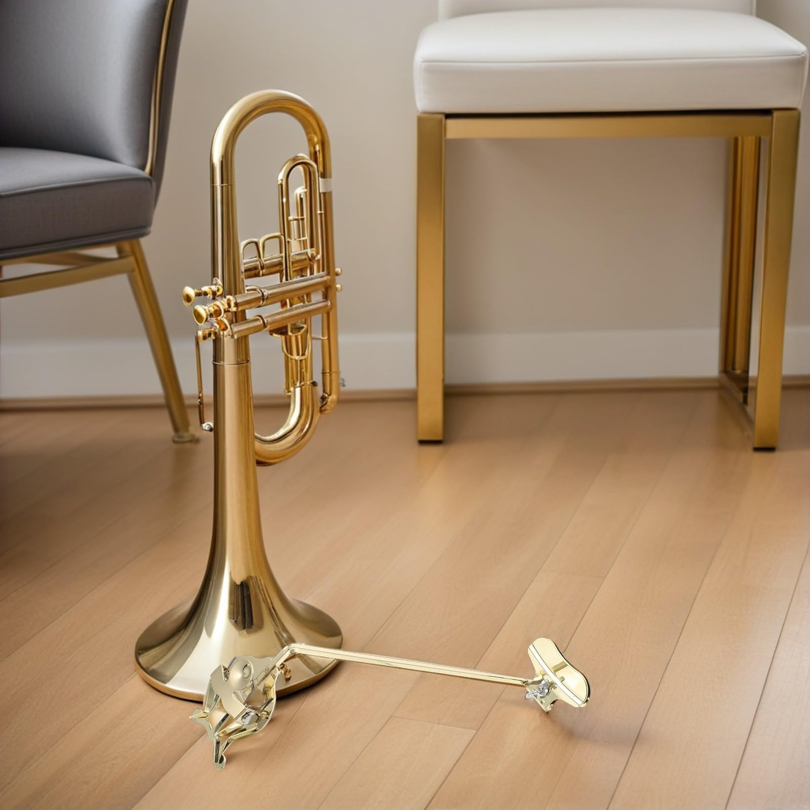 Genérico Clip de Partitura Portátil con Sujeción Adaptable para Saxofón Soprano y Alto, Accesorio Metálico Dorado Adecuado para Banda de Marcha al Aire Libre