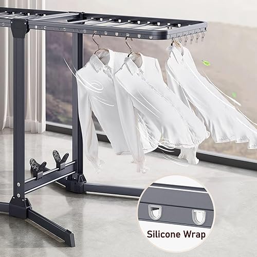 Miniatura 2 de Estante de secado de aleación de aluminio, estantes de secado de ropa al aire libre, soporte de metal plegable para secar ropa, toallas, calcetines,