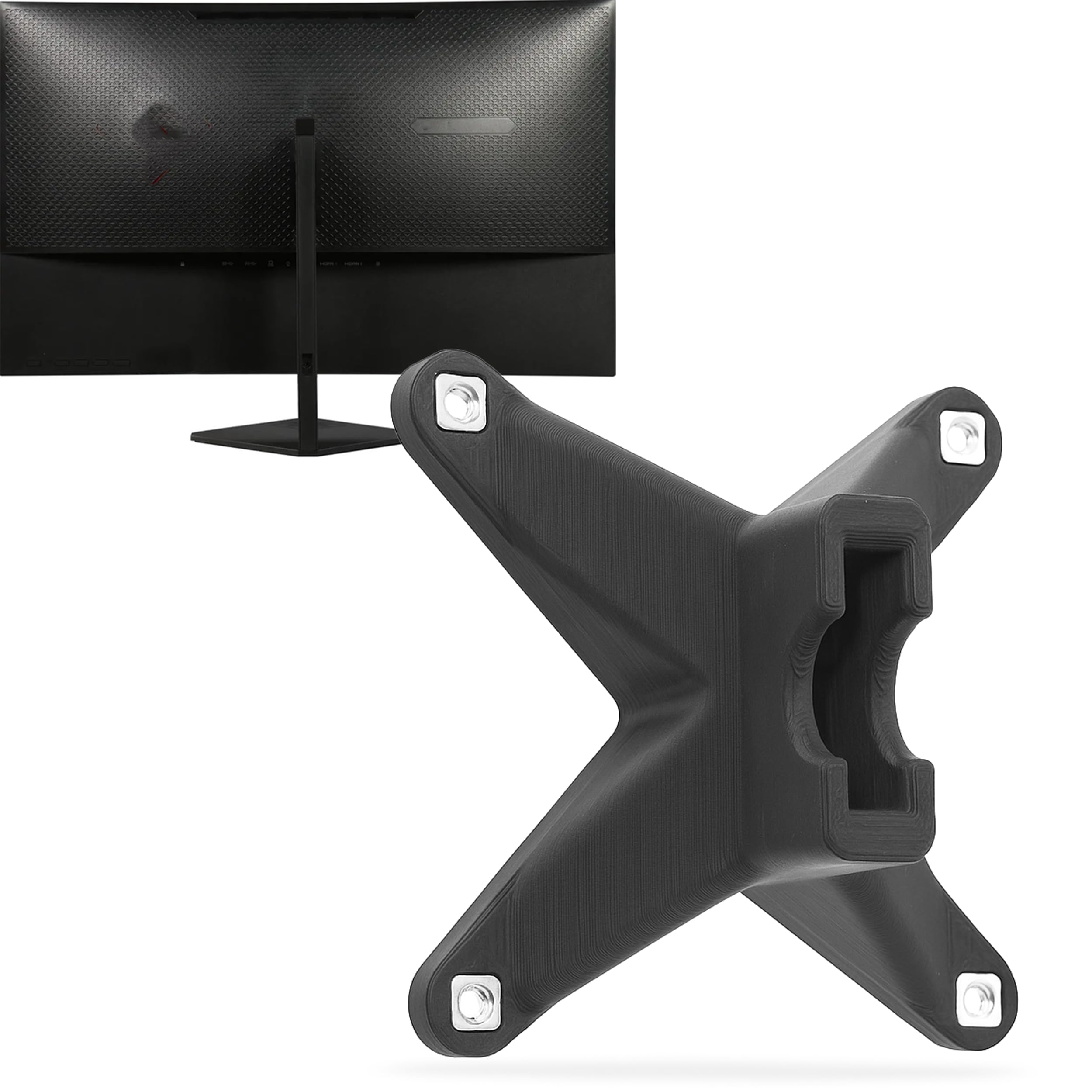 3IDEE VESA adapter compatible with Omen by HP monitor (Omen 25 Gaming) - VESA Mount Adapter 75x75 mm, For Monitors Without VESA Connection, For mounting on a monitor and wall bracket