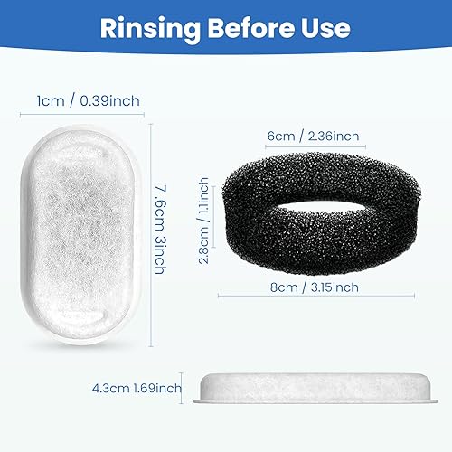 Miniatura 12 de Tomxcute Cat Water Fountain, 3.2L/108oz Automatic Stainless Steel Pet Fountain Dog Water Dispenser, Ultra-Quiet Pump and 3 Replacement Filters & for