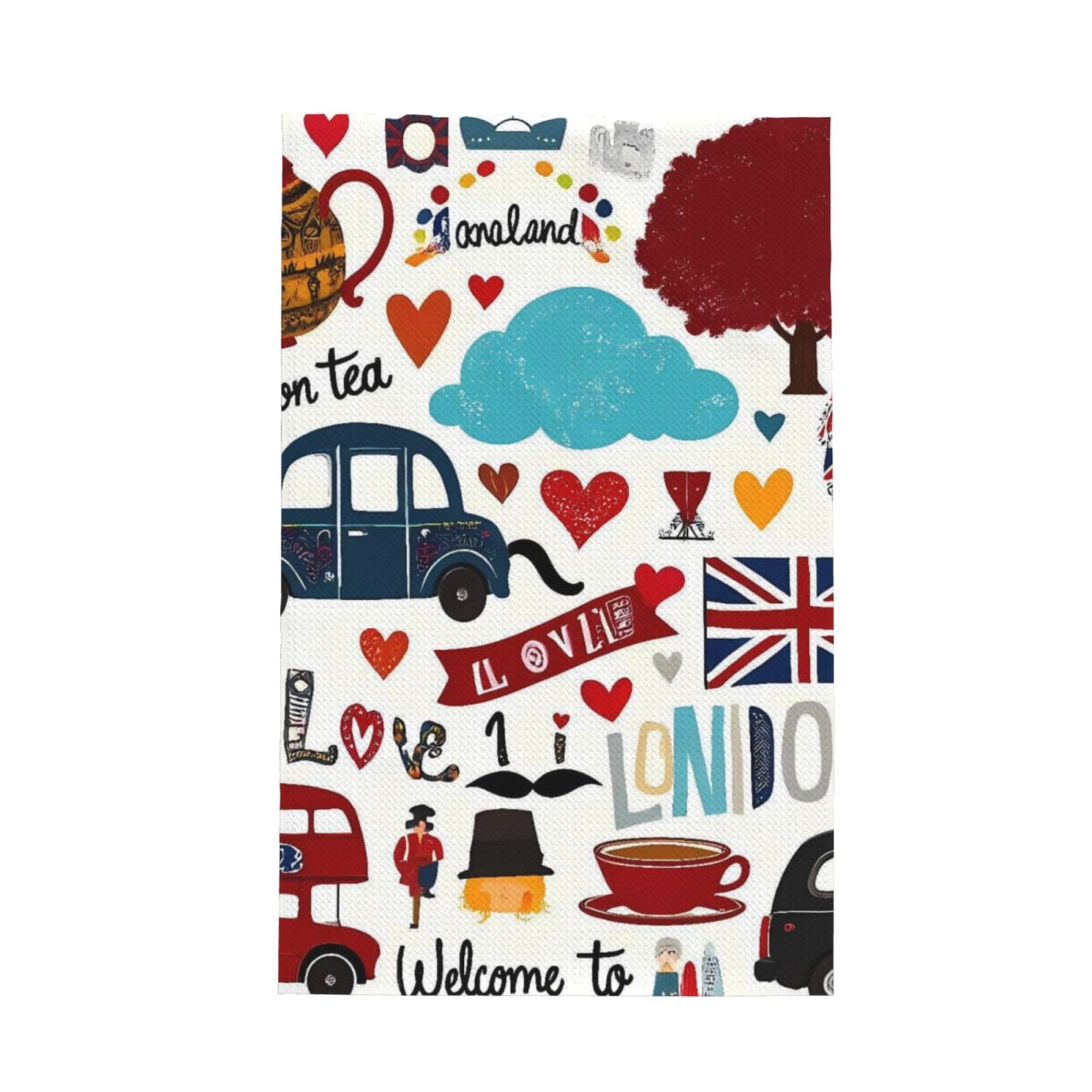 Anceky London Symbols for Absorbent Kitchen Towels, 16x26 Inch Quick Dry Cleaning Dishcloths