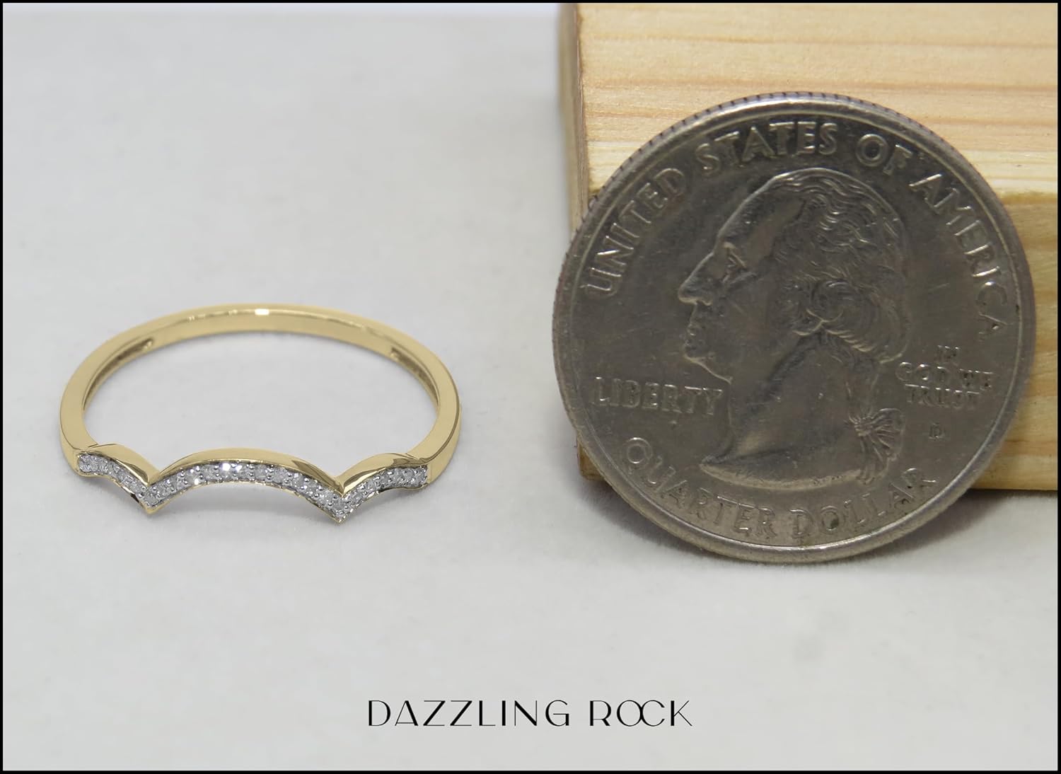 Dazzlingrock Collection 0.10 Ctw Round White Diamond Stackable Wedding Contour Band in 14K Solid Gold