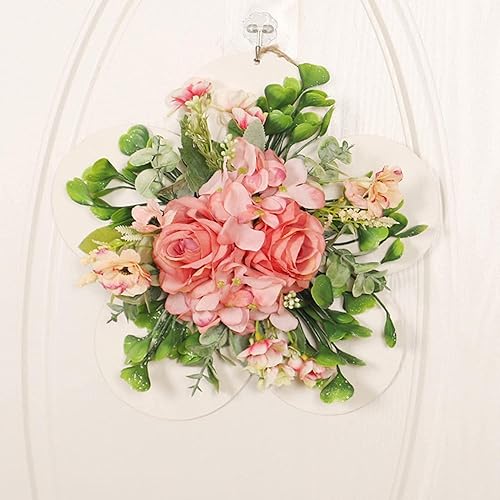Miniatura 2 de Corona de rosas artificiales para puerta delantera, guirnalda floral decorativa para colgar en la pared, guirnalda de puerta delantera para
