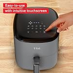 T-fal, Air Fryer, Easy Fry 5L Capacity Air fryer with basket, 10 Auto Cooking Programs 5.3 quarts, Digital Touchscreen, Dishwahser Safe Basket, Healthy and Crispy Results, Toast, Bake, Grey