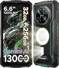 DOOGEE Fire5 Ultra Unbreakable 13000mAh Unbreakable Mobile Phone 32GB + 256GB Android 15 Unbreakable Smartphone 48MP + 8MP 1200LM Camping Lamp 6.6 Inch HD+ 90Hz Face ID/Fingerprint/Dual SIM/NFC