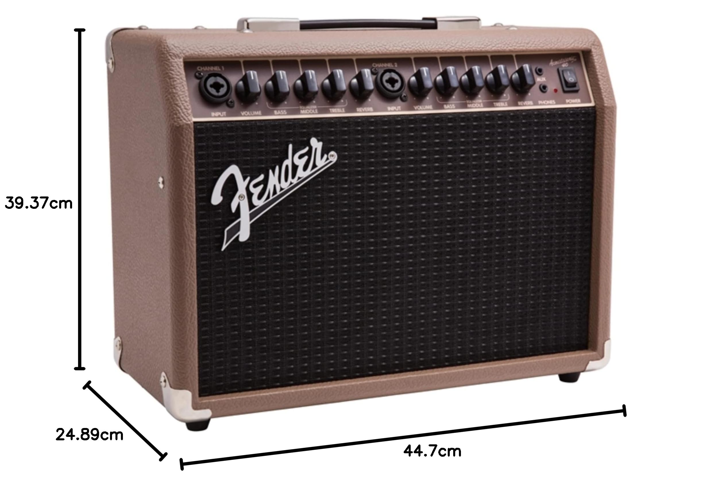 Fender Acoustasonic 40 Gitarrenverstärker | Dual 6,5 Full-Range-Lautsprecher mit Whizzer Cones, Built-in Reverb, XLr/1/4 Combo Eingänge, 3-Band Eq, 2 Jahre Garantie